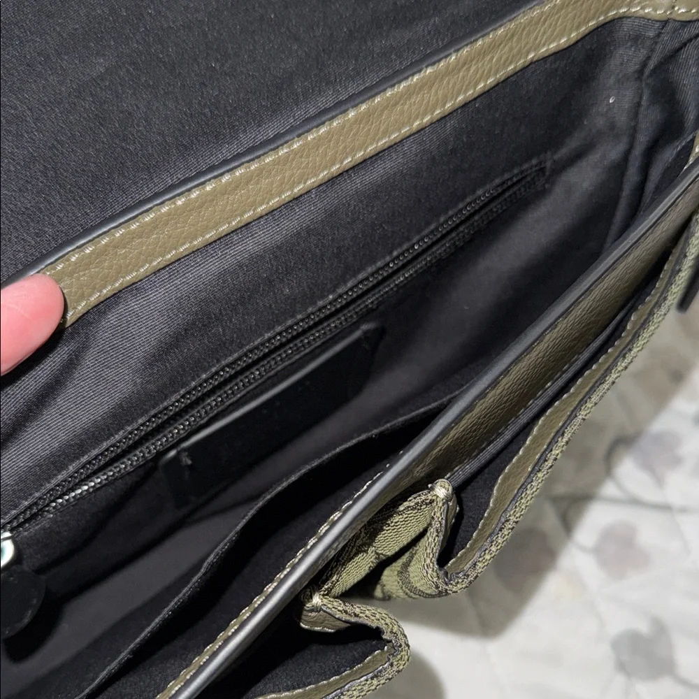 Nice Coach Sprint Pebbled Leather & signature jacquard Messenger Bag